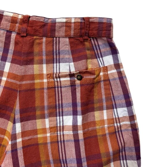 90s Y2K Vintage Highwaisted Plaid Shorts The Gap Preppy Summer Picnic Buttons. - Picture 4 of 8